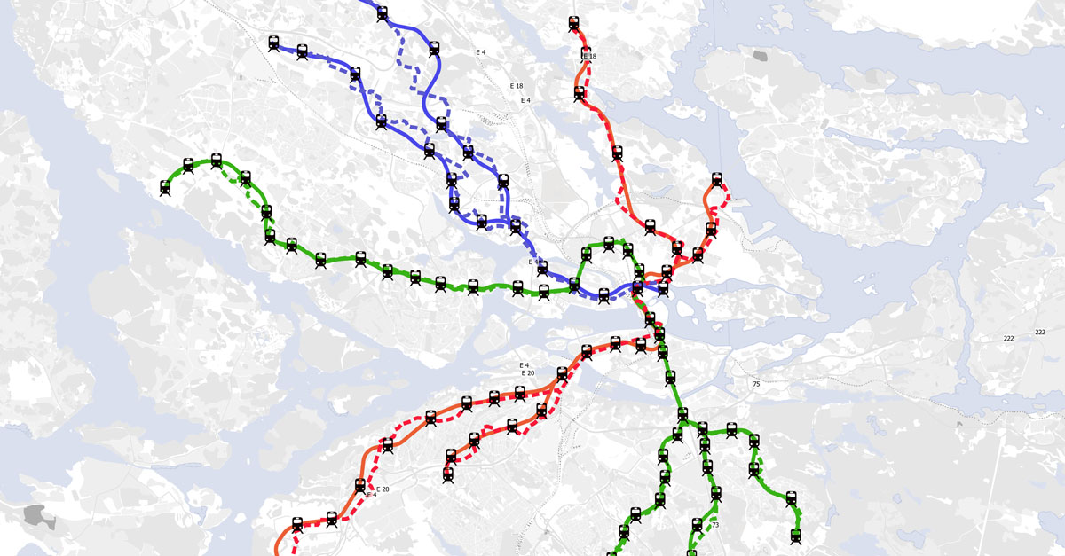 Cykla l&auml;ngs med tunnelbanan