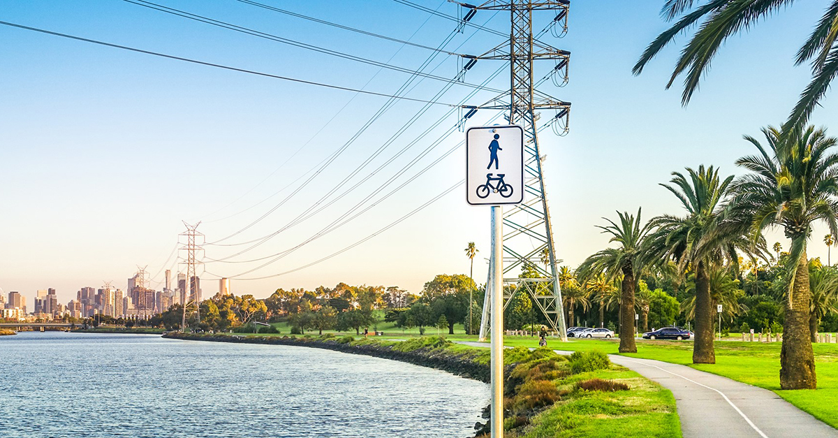 Pedestrian bicycle lane australia