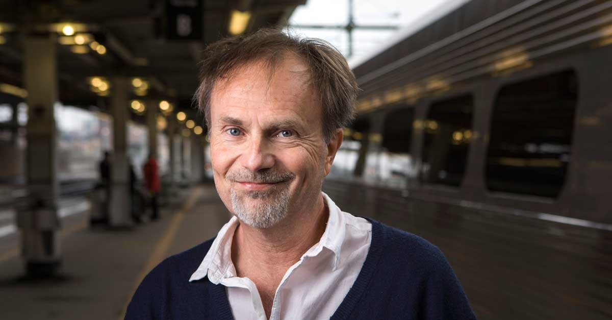 Per J Andersson i podden Esplanad (foto Johan Marklund)