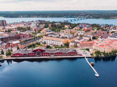 Trivector Mobility &ouml;ppnar nytt kontor i Lule&aring; (flygbild &ouml;ver stan)