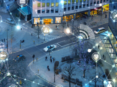 digitalt sammankopplad stad